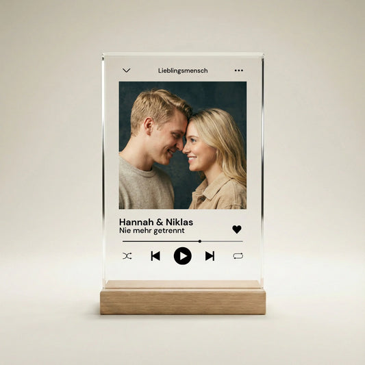 Dein Foto als Lieblingssong - Acrylglasaufsteller im Song Design - Momeries
